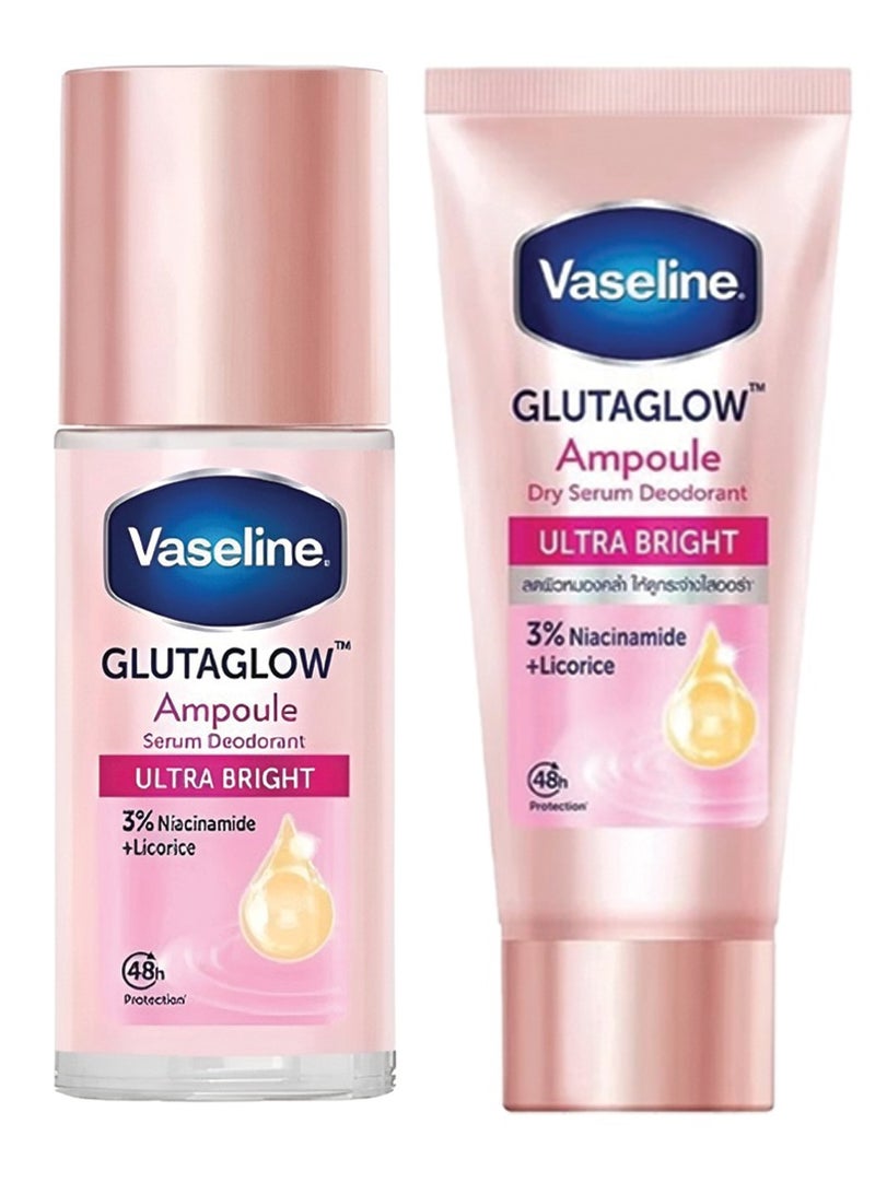 Vaseline Glutaglow Ultra Bright Ampoule Serum Deodorant each 45ml