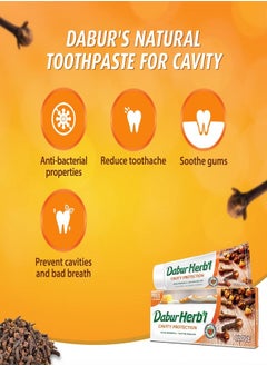Dabur Herb'l Clove Cavity Protection Toothpaste With Toothbrush Multicolour 140 grams  - Image 5