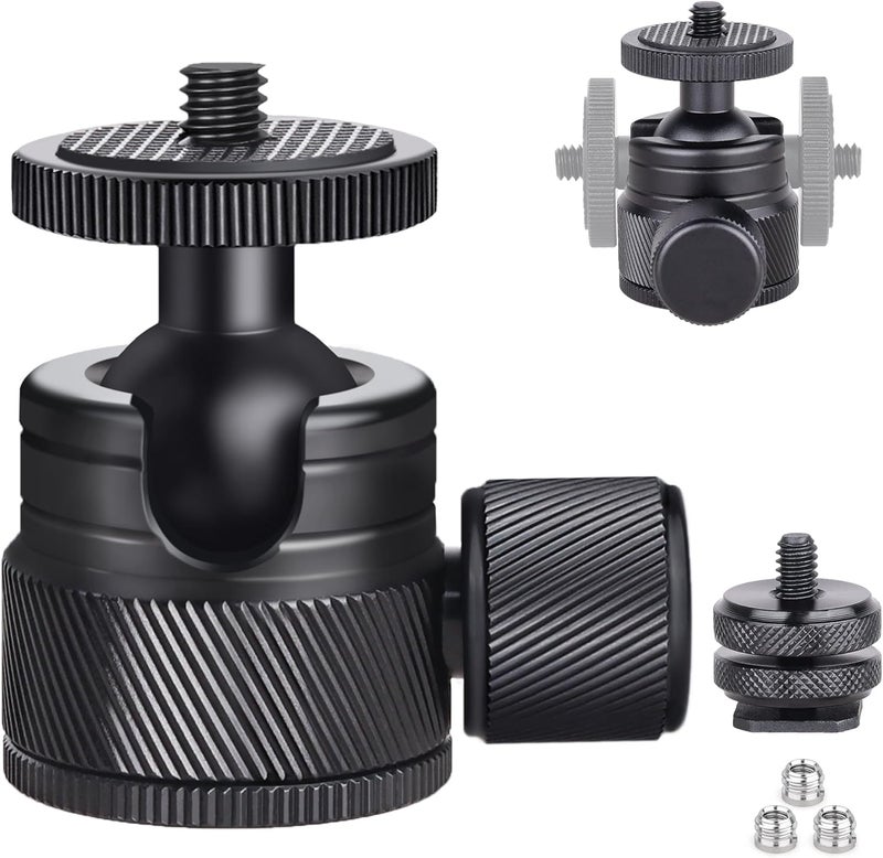 ARTCISE Mini CNC Machining Tripod Ball Head - Portable Aluminum Alloy 360 Rotating Head for Phone & Light Camera, Max Load 6.6lbs/3kg - Image 1