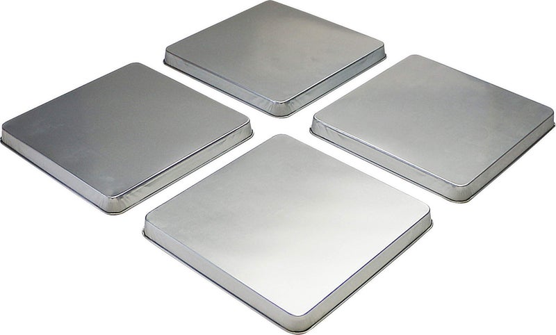 Reston Lloyd Square Gas Stove Burner Covers Set of 4 Stainless Steel Look
