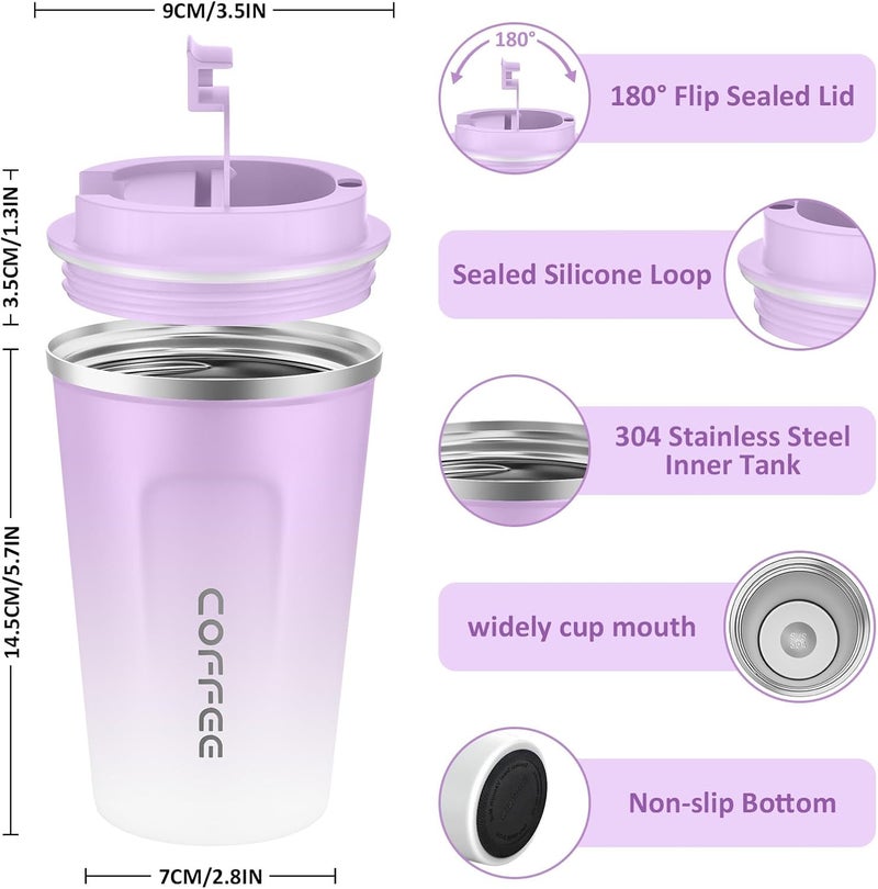 CS COSDDI 12 oz Stainless Steel Vacuum Insulated Tumbler - Coffee Travel Mug Spill Proof with Lid - Coffee Cups for Keep Hot/Ice Coffee,Tea and Beer - Image 3