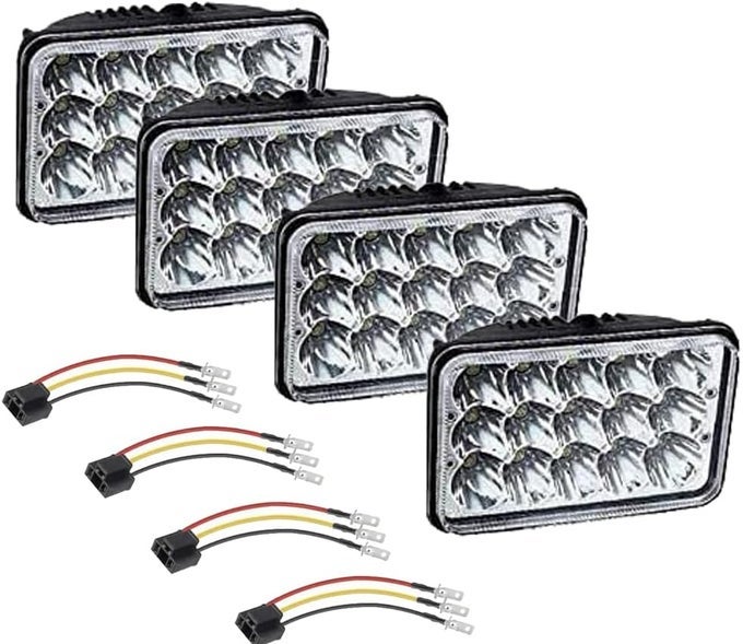 4Pcs 4X6 Inch H4656 H4666 Headlights Sealed Beam Light For Gmc And Isuzu Trucks