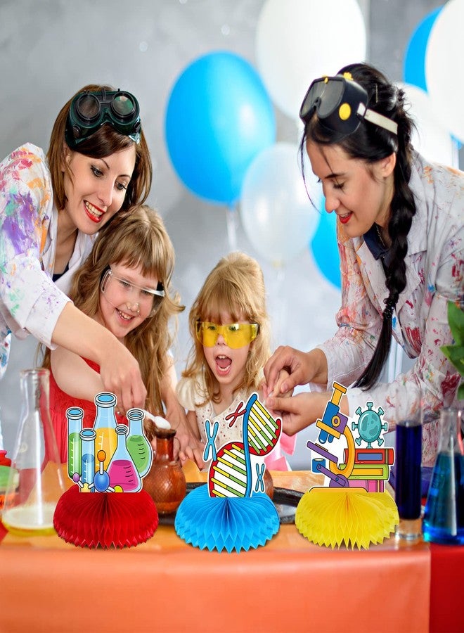 Fainne 9 Pcs Science Party Decorations Science Lab Themed Honeycomb Centerpiece Table Toppers for Kids Scientist Laboratory Party - Image 2