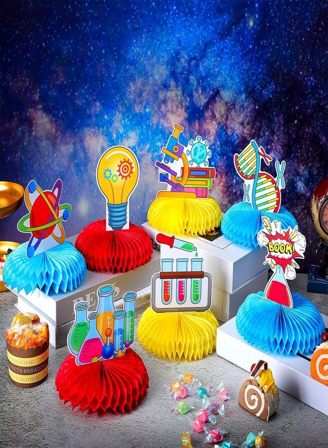 Fainne 9 Pcs Science Party Decorations Science Lab Themed Honeycomb Centerpiece Table Toppers for Kids Scientist Laboratory Party - Image 5
