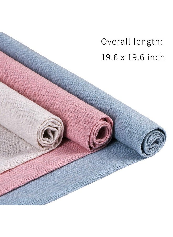 Kissbuty Linen Needlework Fabric Kissbuty 7 Colors Linen Fabric Cloth For Garment Craft Flower Pot Decoration Embroidery Cross Stitch Cloth 19.6 By 19.6 Inch (7 Colors)  - Image 3