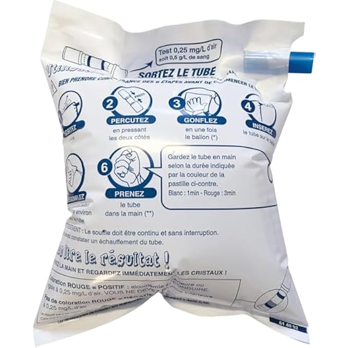 rayihni LeBallon CONTRALCO Disposable Breathalyzer 0.5g/L Chrome Free and Single Use Fast and Efficient [Alcohol Tester with NF Certification] (Pack of 150) - Image 2