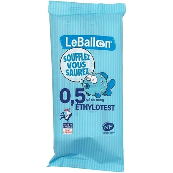 rayihni LeBallon CONTRALCO Disposable Breathalyzer 0.5g/L Chrome Free and Single Use Fast and Efficient [Alcohol Tester with NF Certification] (Pack of 150) - Image 1