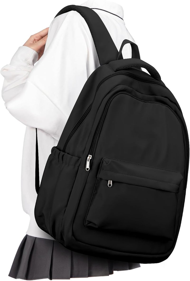 BOXSAM Lightweight School Backpack for Men and Women - Black Laptop Travel Casual Daypack - Image 1