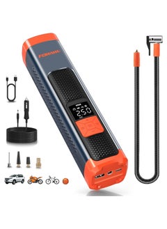 FOWAWU 150PSI Portable Air Compressor, 2000mAh*3  Tire Inflator Electric Air Pump with LED Flashlight/DC 12V,Smart Digital Air Pressure Detection Electric Inflator Pump for Car Bike Motorcycle Ball