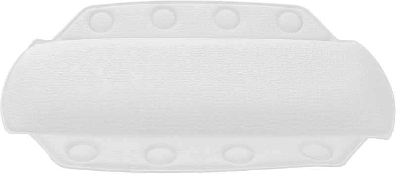 SHOWERORO Bath Neck Pillow for Tub, Medium Size White Foam Bathtub Pillow with Suction Cups, Comfortable Bathroom Accessory for Soaking and Relaxing Spa Bath - Image 1