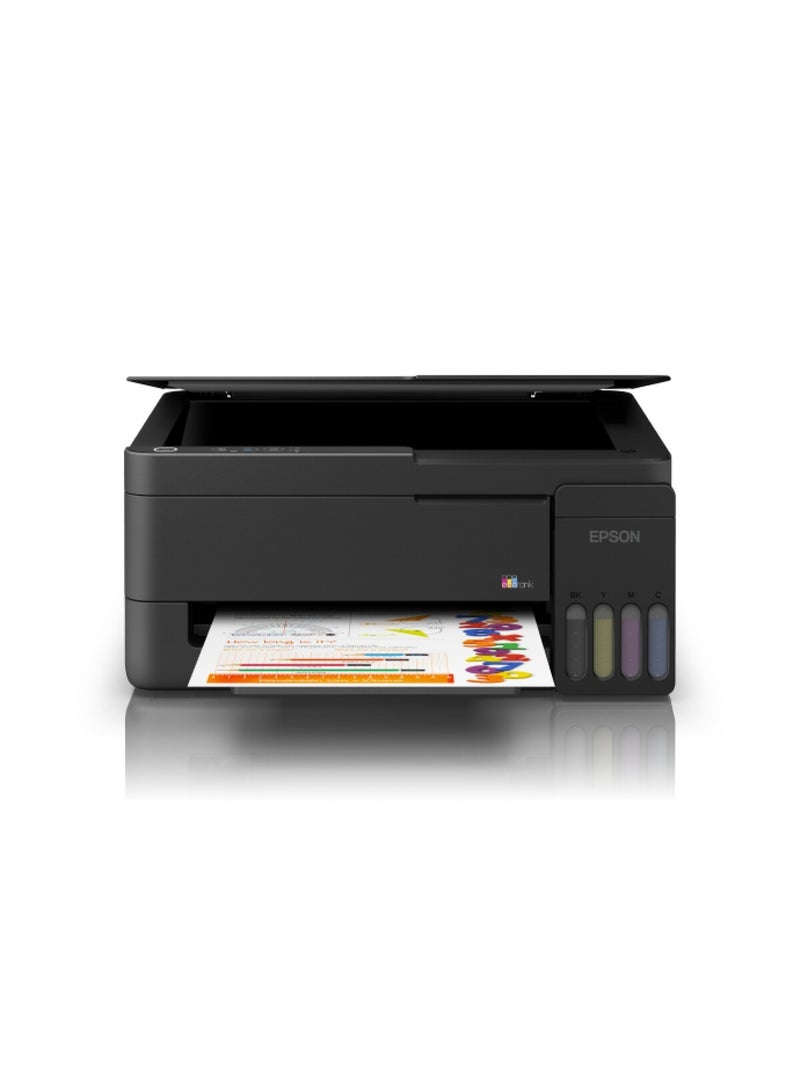 Epson EcoTank L3351 Compact 3-in-1 color Ink Tank Printer, Print, Scan, Copy, Wireless, USB, Wi-Fi, Wi-Fi Direct, Apple AirPrint, low-cost printing using high-yield refillable ink bottles, Print from Mobile, Epson Smart Panel App - New Launch with Noon Black - Image 1