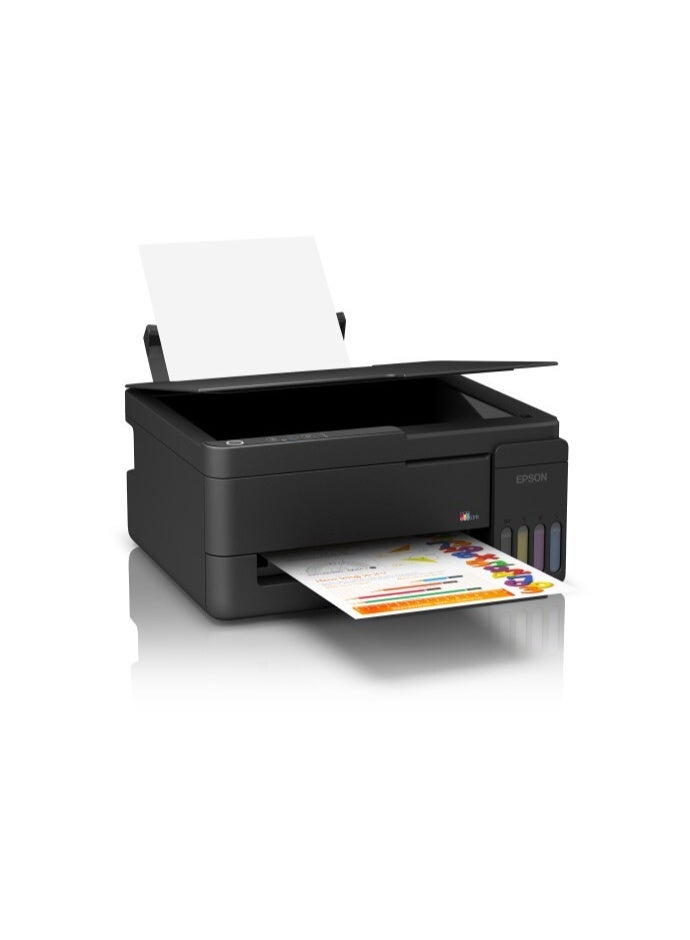 Epson EcoTank L3351 Compact 3-in-1 color Ink Tank Printer, Print, Scan, Copy, Wireless, USB, Wi-Fi, Wi-Fi Direct, Apple AirPrint, low-cost printing using high-yield refillable ink bottles, Print from Mobile, Epson Smart Panel App - New Launch with Noon Black - Image 2