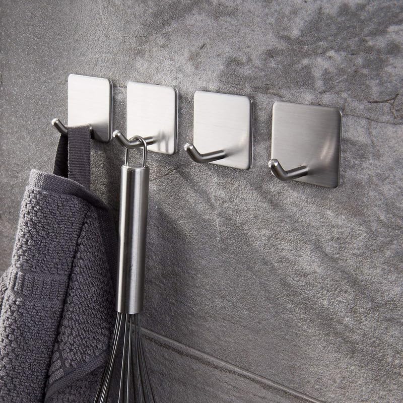 Dkriva Purse Hook for Wall Wall Hooks for Hanging Heavy Duty Key Hooks Hanging Keys Black Wall Hooks Stainless Steel Stick on Wall Hooks for Home Kitchen Bathroom10PCS - Image 4
