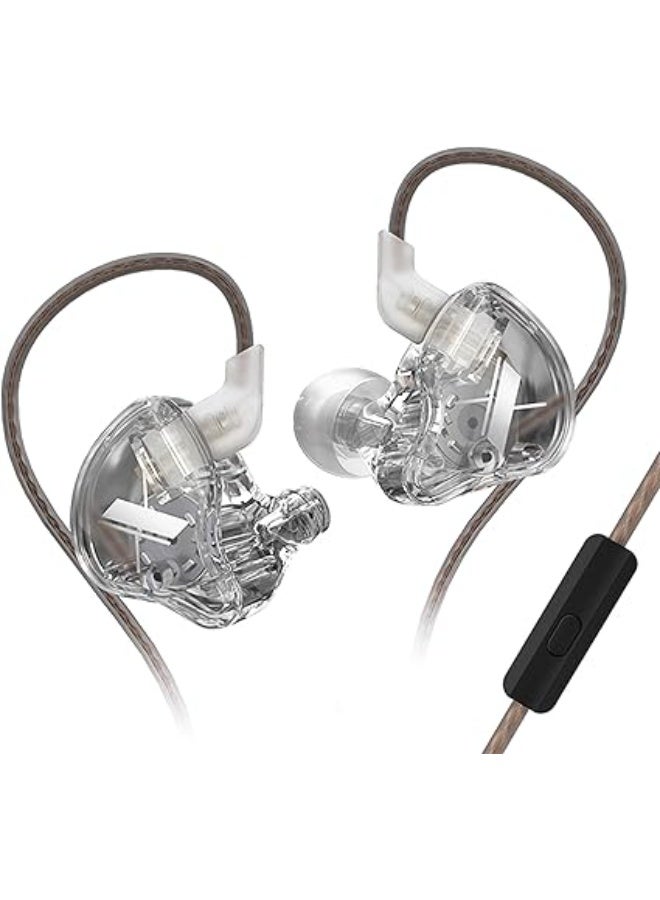 سماعة أذن داخل الأذن مع ميكروفون كيه زد اي دي اكس بمشغل ديناميكي مغناطيسي مركب بتقنية هاي فاي مقاس 10 ملم مع كابل بدبوسين قابل للفصل 0.75 ملم بلون رمادي شفاف - Image 1