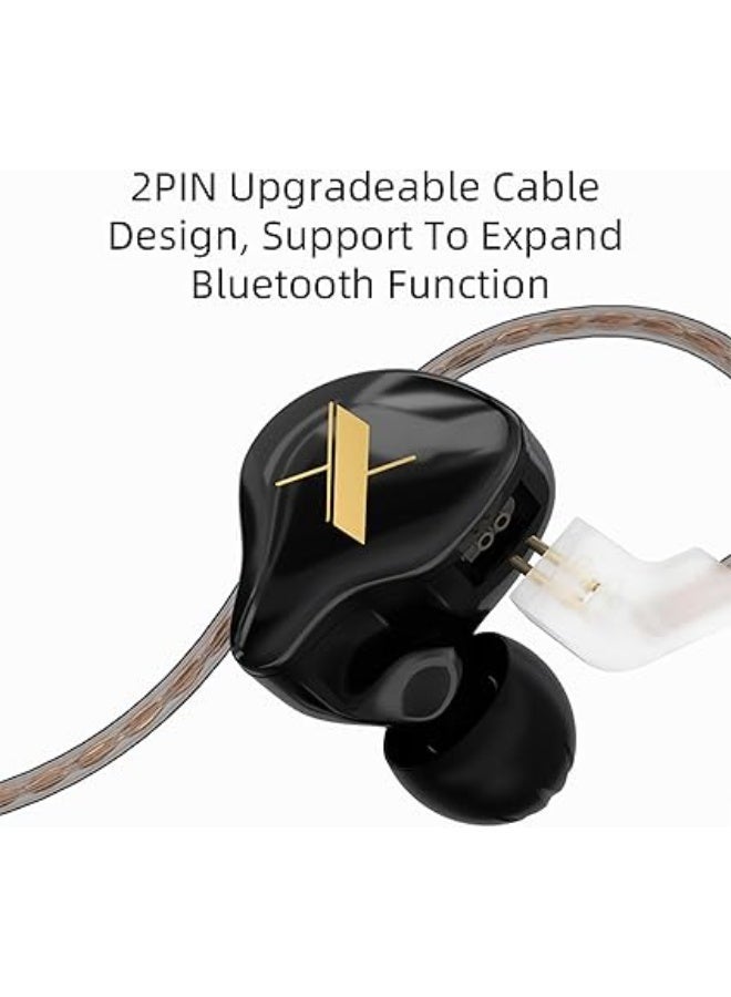 سماعة أذن داخل الأذن مع ميكروفون كيه زد اي دي اكس بمشغل ديناميكي مغناطيسي مركب بتقنية هاي فاي مقاس 10 ملم مع كابل بدبوسين قابل للفصل 0.75 ملم بلون رمادي شفاف - Image 3