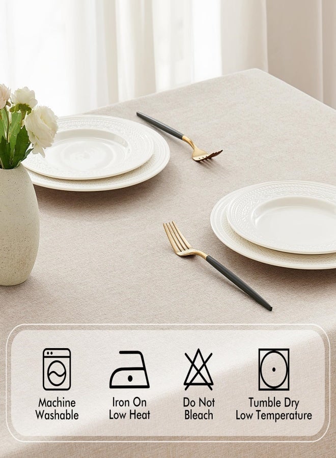 SUCITY Waterproof Table Cloth 140 x 200CM 55.11 x 78.74 Inch Wrinkle Resistant Wipeable Spill Proof Water Oil Proof Tablecloth for Dining Table Kitchen Picnic Indoor Outdoor Daily Use White - Image 2
