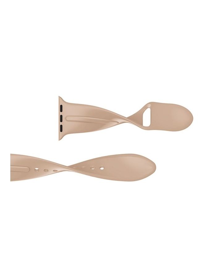 HuHa Replacement Strap Watchband For Apple Watch Series 7 41mm / 6 / SE / 5 / 4 40mm / 3 / 2 / 1 38mm Khaki - Image 2