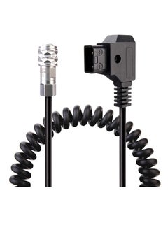 Y&D BMPCC 4k/6k Coiled Cord Cable for Blackmagic Pocket Cinema Camera and Gold Mount V Mount, D-Tap (P-Tap) Plug to Weipu SF6 2 Pin Female Plug.  - Image 1