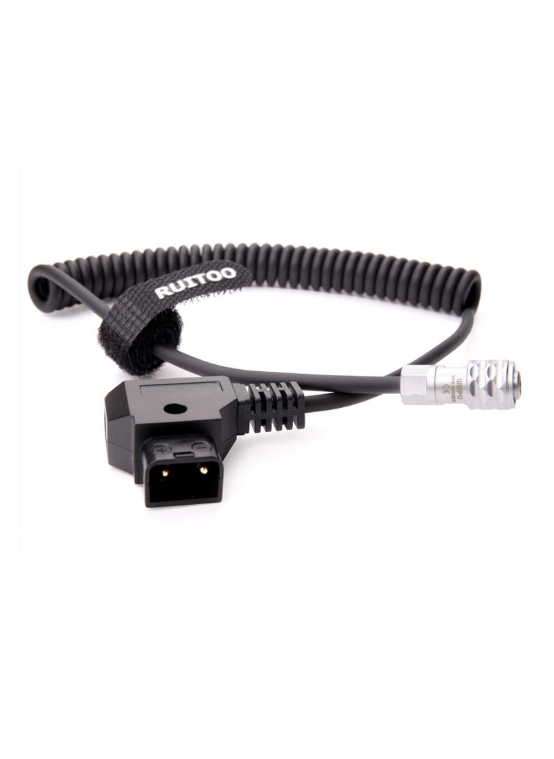 Y&D BMPCC 4k/6k Coiled Cord Cable for Blackmagic Pocket Cinema Camera and Gold Mount V Mount, D-Tap (P-Tap) Plug to Weipu SF6 2 Pin Female Plug.  - Image 5