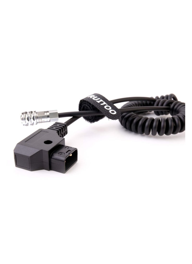 Y&D BMPCC 4k/6k Coiled Cord Cable for Blackmagic Pocket Cinema Camera and Gold Mount V Mount, D-Tap (P-Tap) Plug to Weipu SF6 2 Pin Female Plug.  - Image 4