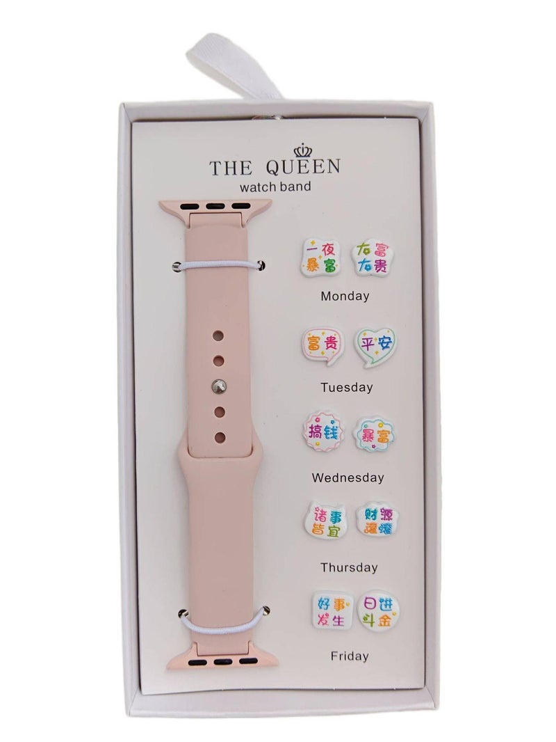 AD #3 Silicone Sport Strap Smartwatch Band Compatible with Apple Watch with Adjustable Fit Replacement Strap for Daily Wear - Image 1