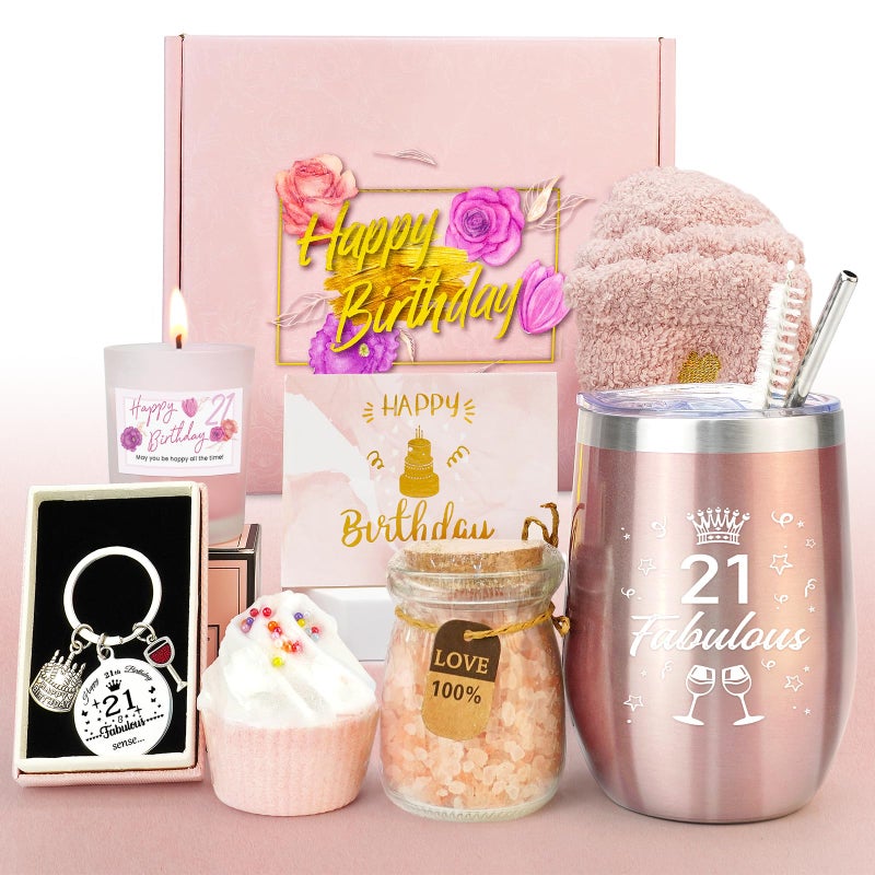 Epessa 21st Birthday Gifts for Her Presents for Her Gifts for Women Turning 21 Personalised Birthday Hampers for Best Friends Bestie Sister Daughter Niece