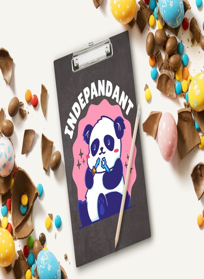 Plan To Gift Wooden Clipboard Writing Pad | Exam Board for Kids & Students | A4 Size | Black | Panda Design - Image 3