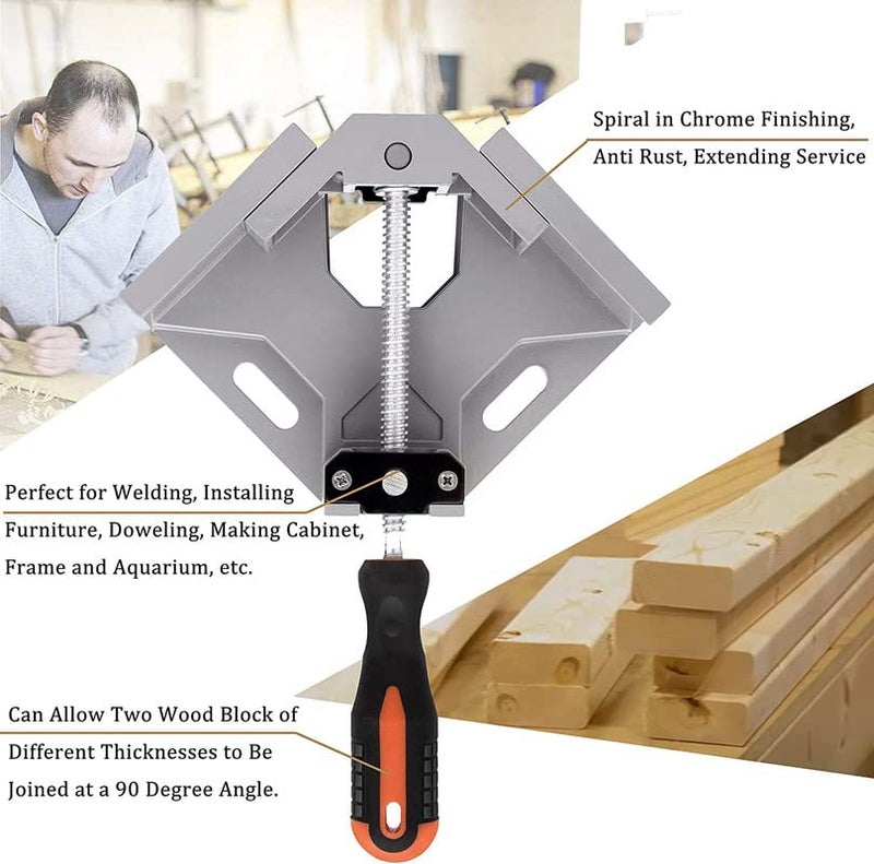 THS 90 Right Angle ClampsCorner Clamp tools for Carpenter Welding Woodworking Engineering Photo Framing Single Handle Corner Clamp - Image 4