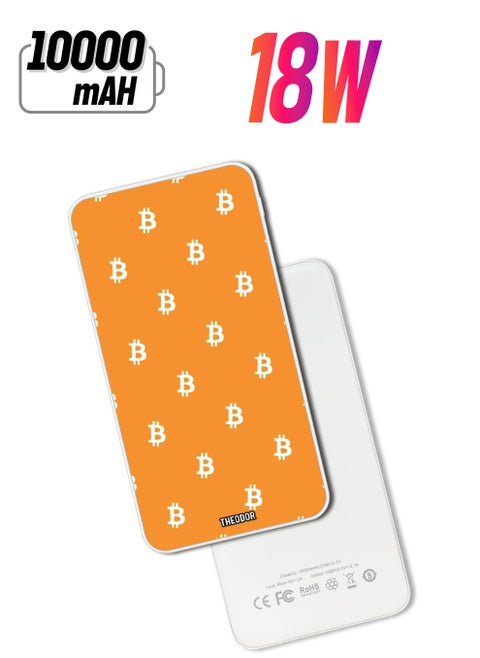 10,000 mAh Super Fast Charging Ultra Compact Power Bank with Quick Charge & Power Delivery, Portable Charger For iPhone and Android Bitcoin
