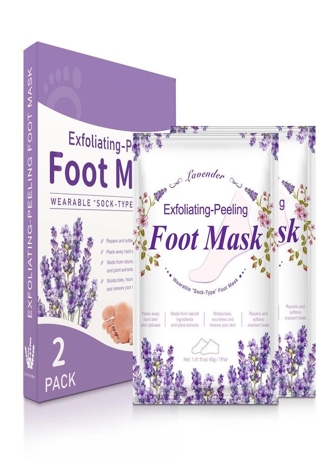 SOLOTREE Foot Peeling Mask, 2 Pack Peel Mask, Lavender Exfoliating Foot Peel Mask, Cracked Heels for Calluses, Dry Skin - Image 1