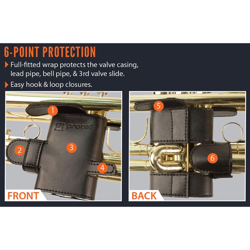 Pro-Tec Pro Tec L226SP Trumpet 6-Point Leather Valve Guard - Image 3