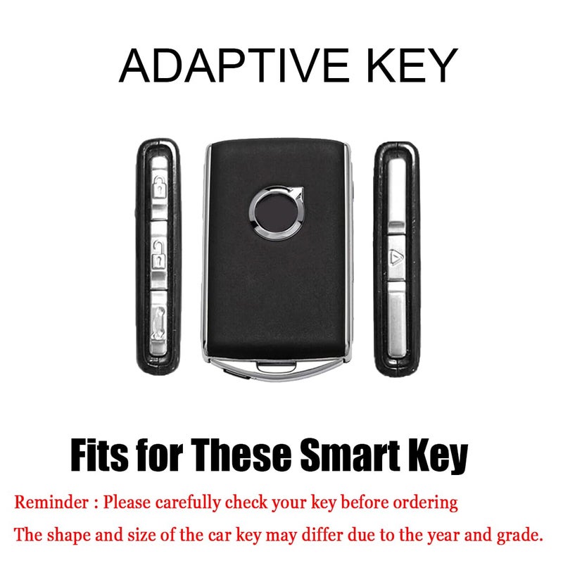 Black Leather Zinc Alloy Key Fob Cover Compatible Volvo XC90 XC60 XC40 S60 S90 V90 V60 Polestar - Image 3