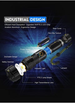 Generic P70 Focusing Strong Light Flashlight Set,Waterproof,Suitable for Outdoor Camping and Hiking  - Image 4