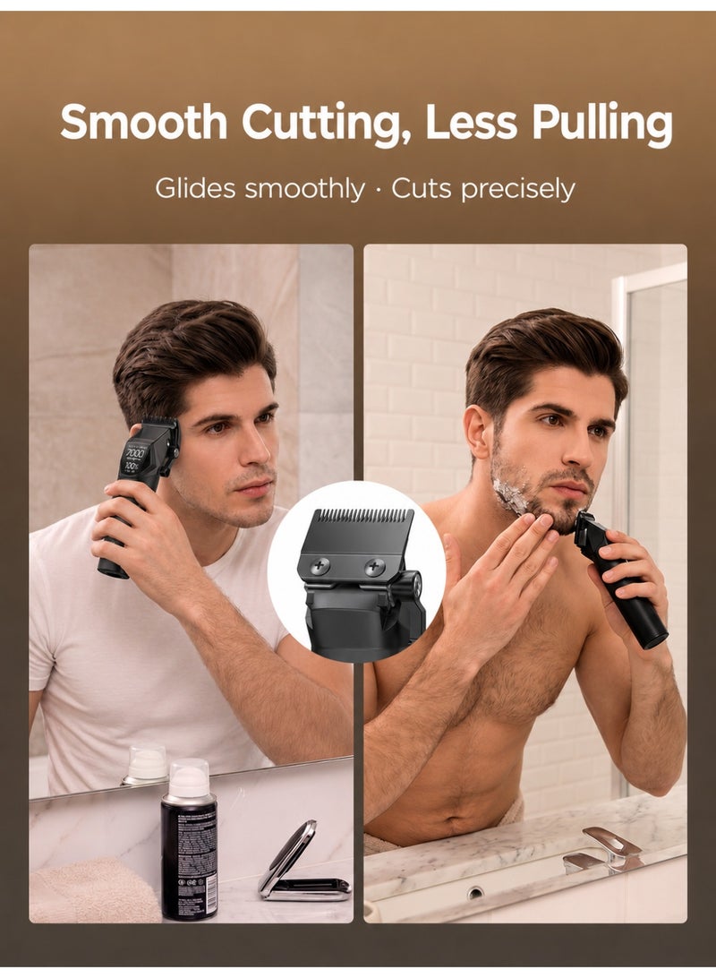DOSCHER Professional Hair Clipper for Men – 3-Speed Electric Trimmer  with 4500mAh Battery, 6-Hour Runtime, LED Digital Display, 8 Guide Combs - Image 2
