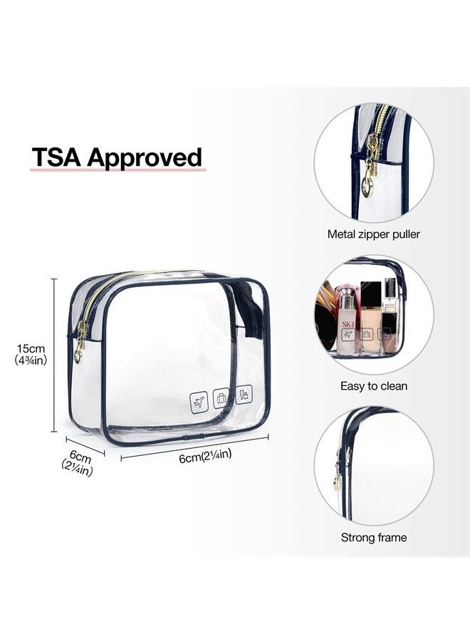 BAGSMART Toiletry Bag Hanging Travel Makeup Organizer with TSA Approved Transparent Cosmetic Bag Makeup Bag for Full Sized Toiletries (Navy, Medium)  - Image 5