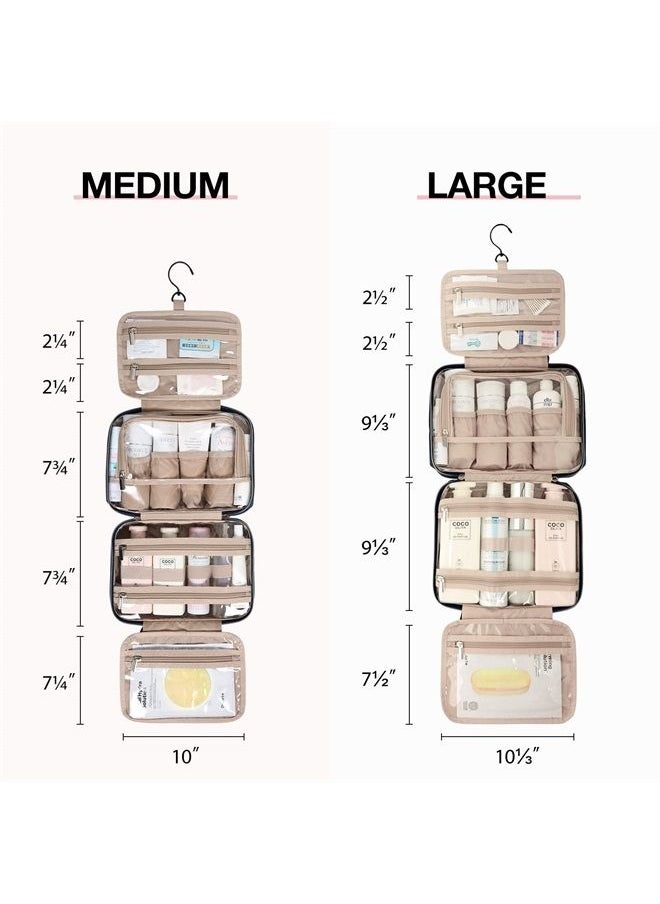 BAGSMART Toiletry Bag Hanging Travel Makeup Organizer with TSA Approved Transparent Cosmetic Bag Makeup Bag for Full Sized Toiletries (Navy, Medium)  - Image 2