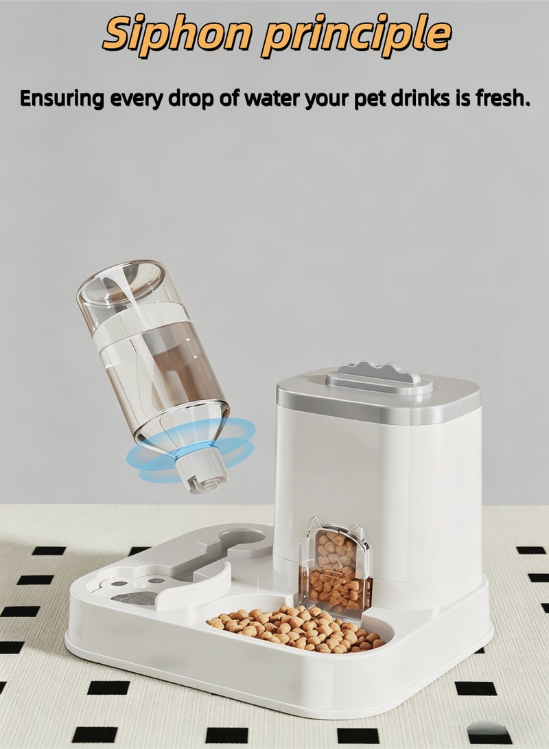 loven Automatic Dog Cat Feeder and Water Dispenser Set, Pet Food Feeder and Waterer with Integrated Food Basin for Dogs Cats Pet Animals - Image 4
