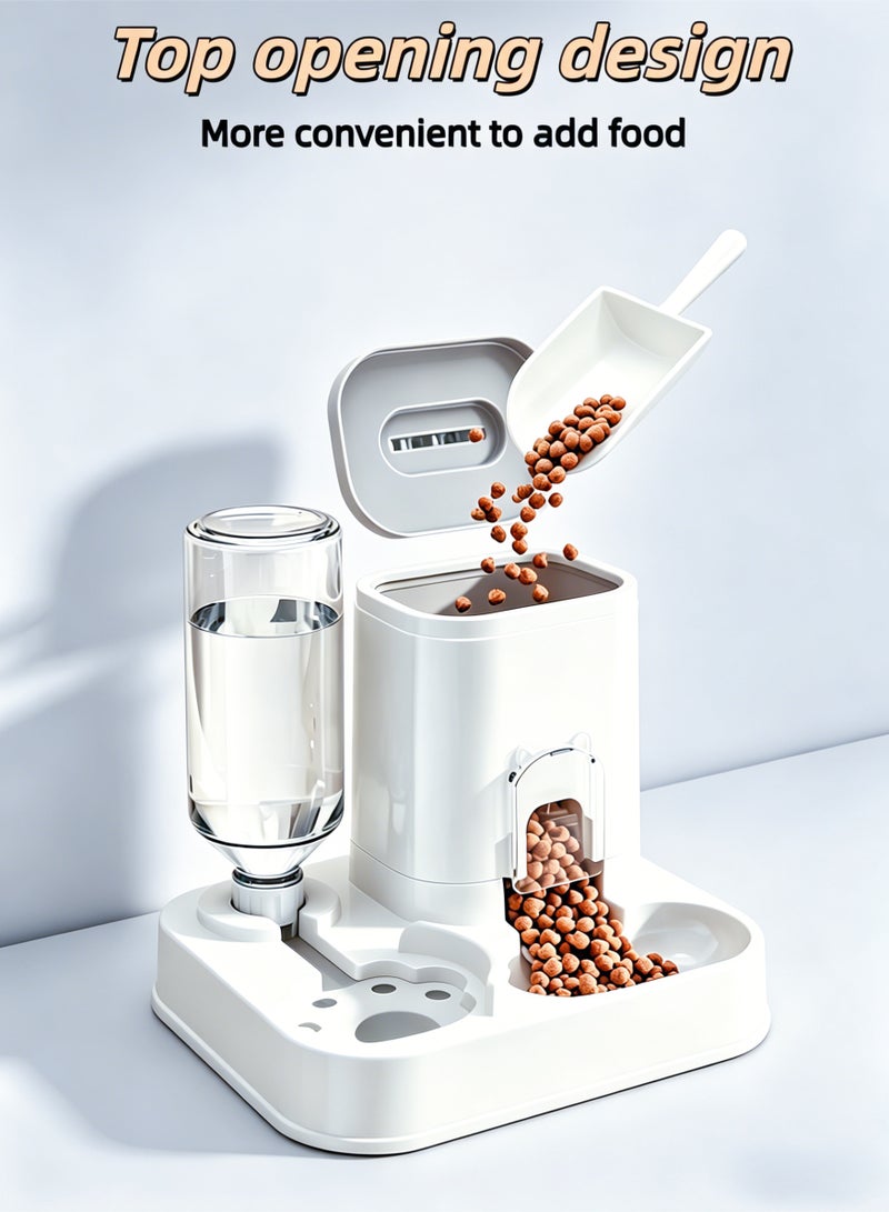 loven Automatic Dog Cat Feeder and Water Dispenser Set, Pet Food Feeder and Waterer with Integrated Food Basin for Dogs Cats Pet Animals - Image 2