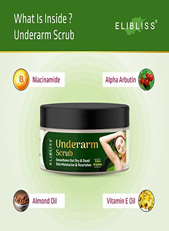Elibliss Brightening Underarm Scrub - Smoothens Dark, Dry Skin & Reduces Pigmentation 50g - Image 3