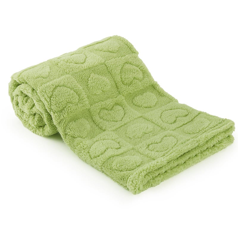VEIDIA Plush Soft with Heart Checkered Baby Blanket,Fleece Infant Toddler Blankets for Girls Boys,Warm Lightweight Breathable Newborn Receiving Blankets for Crib Stroller 30"Ã—39" (Green, Heart) - Image 1
