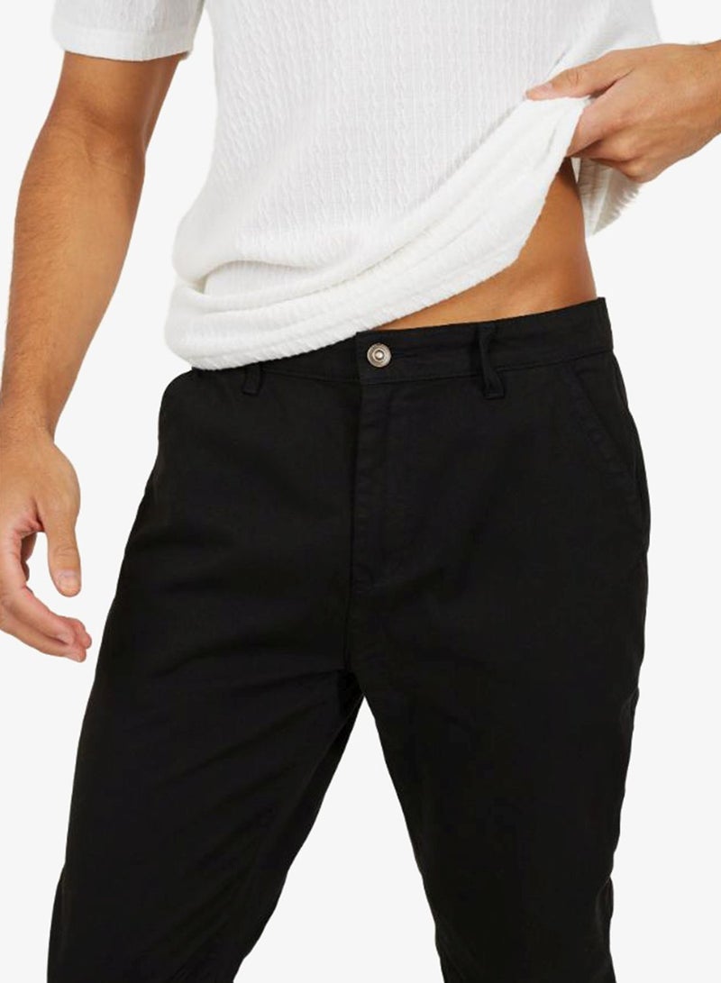 BRAVE SOUL MENS COTTON CHINO FIXED BUTTON WAIST WITH ZIP FLY X2 BACK POCKETS, X2 FRONT POCKETS - Image 3