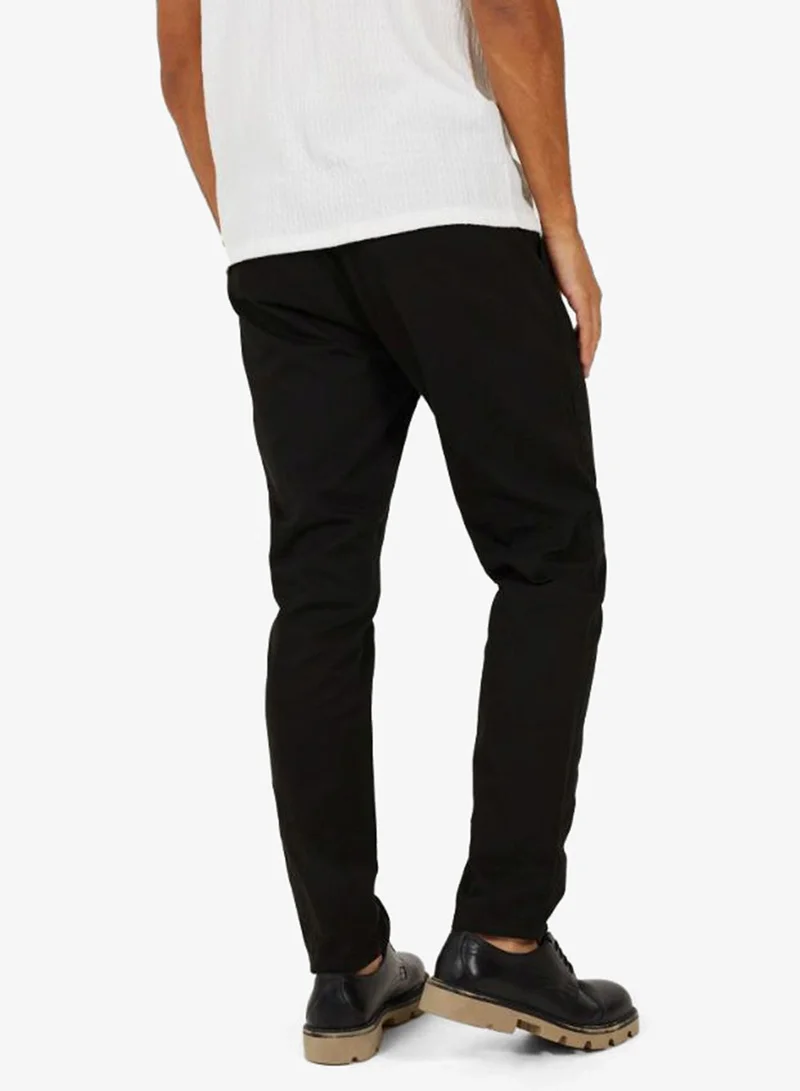 BRAVE SOUL MENS COTTON CHINO FIXED BUTTON WAIST WITH ZIP FLY X2 BACK POCKETS, X2 FRONT POCKETS