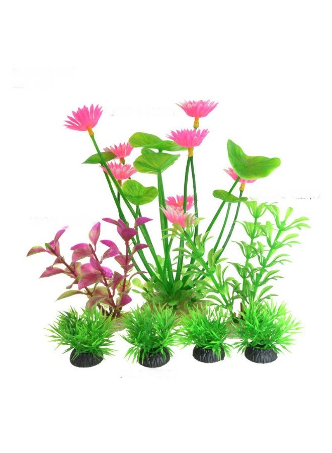 Artificial Aquarium Plants Decor, Fish Tank Artificial Plastic Plants, Emulational Plants for Home Office Fish Tank Aquarium Decorations Combo Set 11