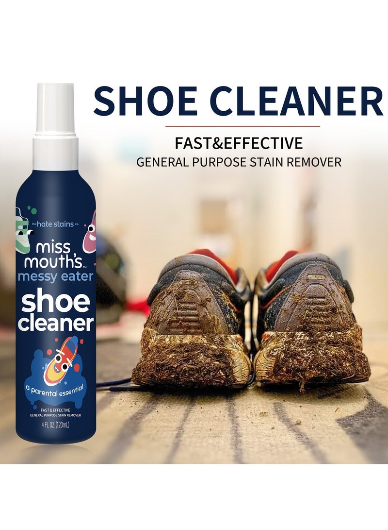 Miss Mouth's Messy Steppers Shoe Cleaner - 4oz Spray Ready To Use Sneaker Cleaner for Rubber, Canvas, Leather to Remove Dirt, Grass, Scuffs from makers of Miss Mouth's Messy Eater Stain Treater 120ml - Image 2