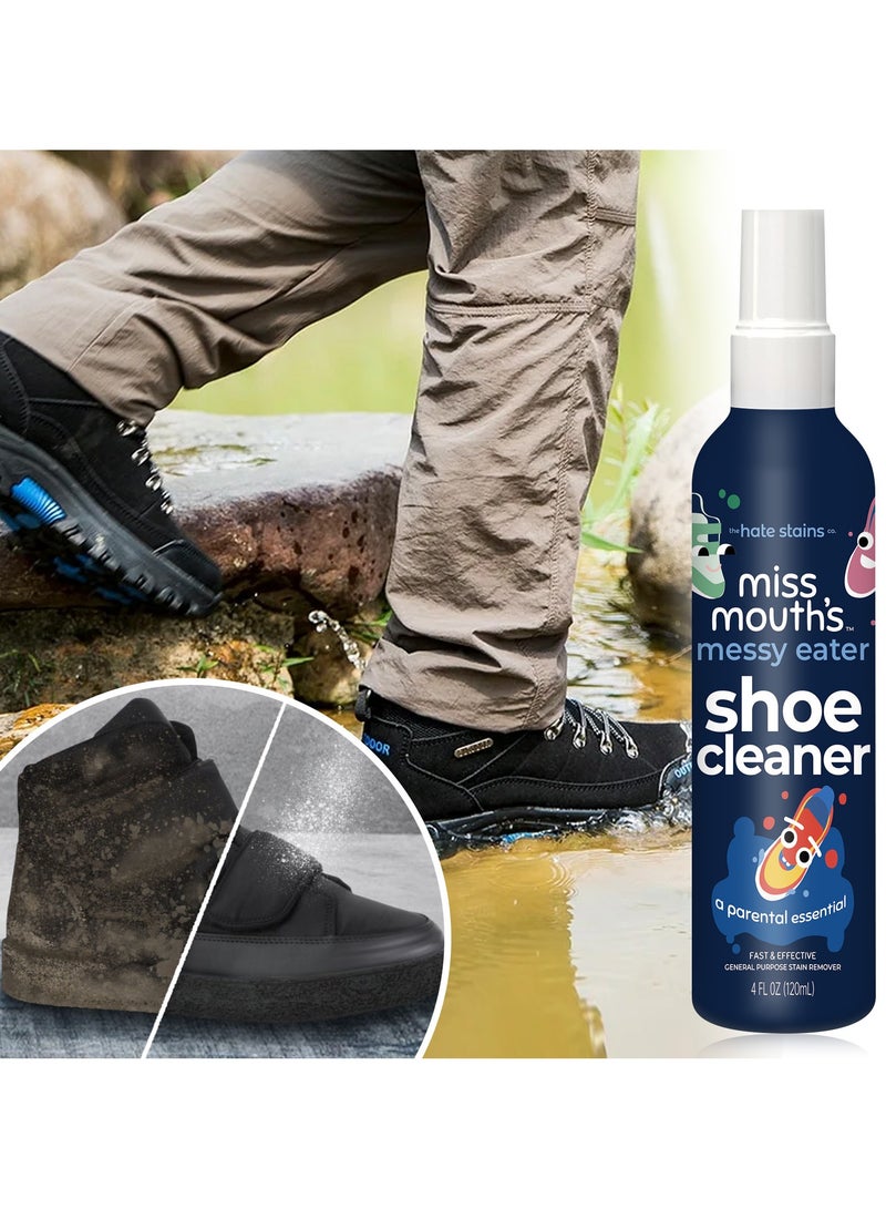 Miss Mouth's Messy Steppers Shoe Cleaner - 4oz Spray Ready To Use Sneaker Cleaner for Rubber, Canvas, Leather to Remove Dirt, Grass, Scuffs from makers of Miss Mouth's Messy Eater Stain Treater 120ml - Image 3