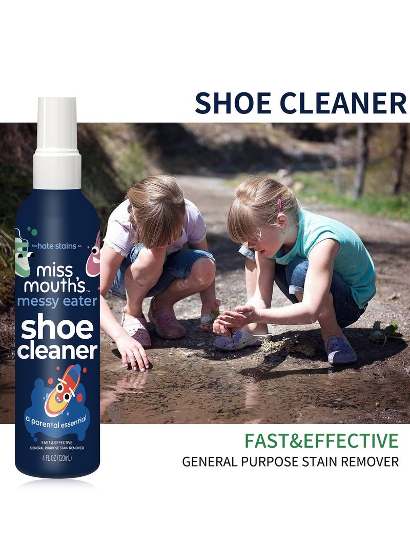 Miss Mouth's Messy Steppers Shoe Cleaner - 4oz Spray Ready To Use Sneaker Cleaner for Rubber, Canvas, Leather to Remove Dirt, Grass, Scuffs from makers of Miss Mouth's Messy Eater Stain Treater 120ml - Image 4