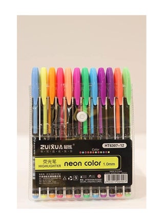Zuixua Set Of 12 HighLighter Gel Pens Multicolors, No:HT6307-12 - pzsku/ZC20484C7B42CBACFA4F4Z/45/_/1713365778/c448e255-b949-42b2-b6e8-2c05fcc71917