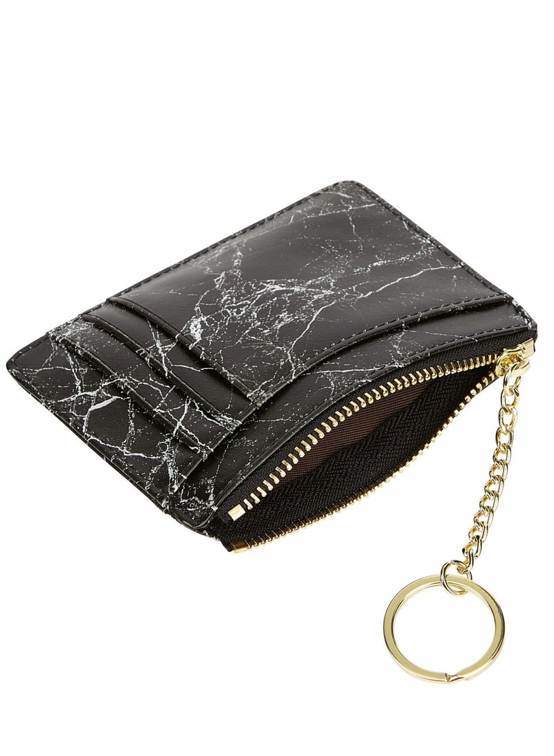 KASTWAVE Small Purses for Women, Hand Made Elegant Purse for Ladies, Slim Minimalist Card Holder with Keychain - Image 3