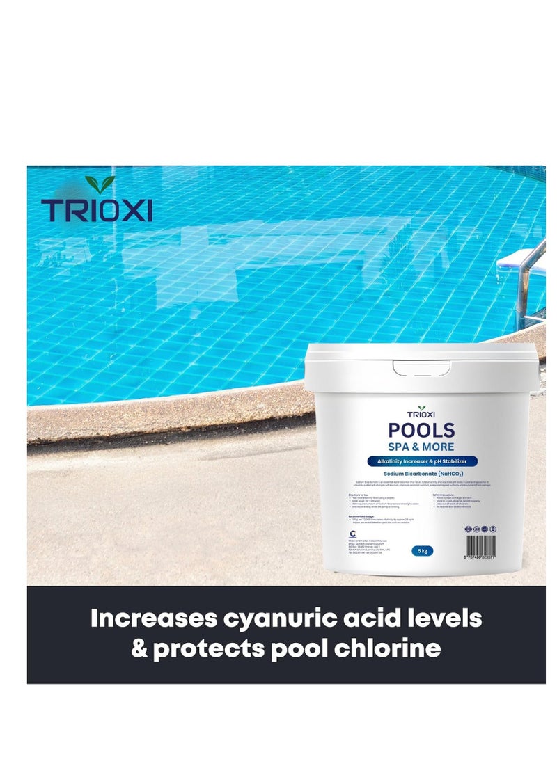 TRIOXI Sodium Bicarbonate pH Stabilizer for Pools & Spas – Alkalinity Increaser – Balances Water, Prevents pH Swings – Easy-to-Use Pool Water Treatment - Image 3
