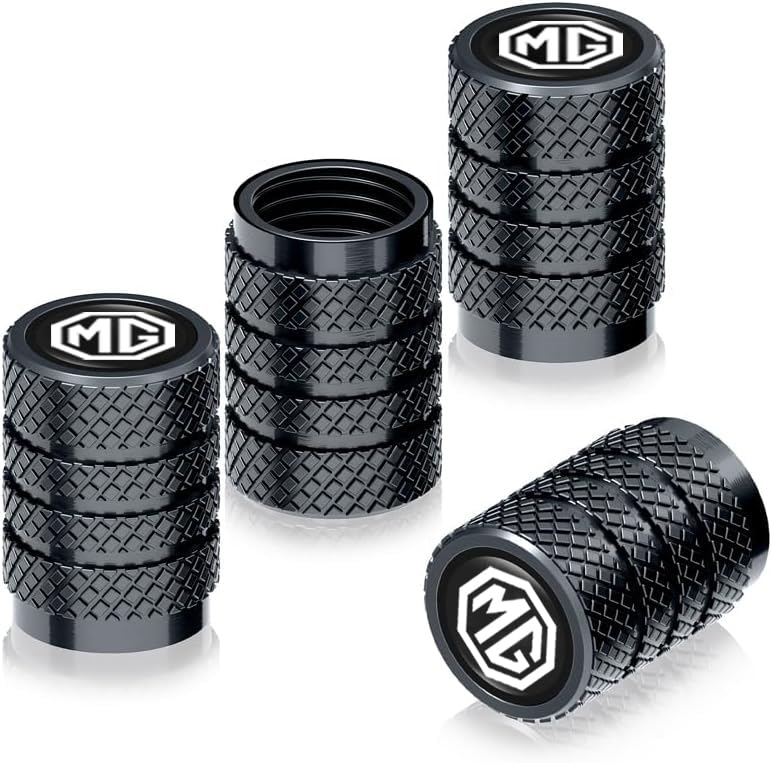 Greenworld Premium Black Metal Car Tyre Valve Cap Stem Compatible with Hector Astor Gloster - Image 5